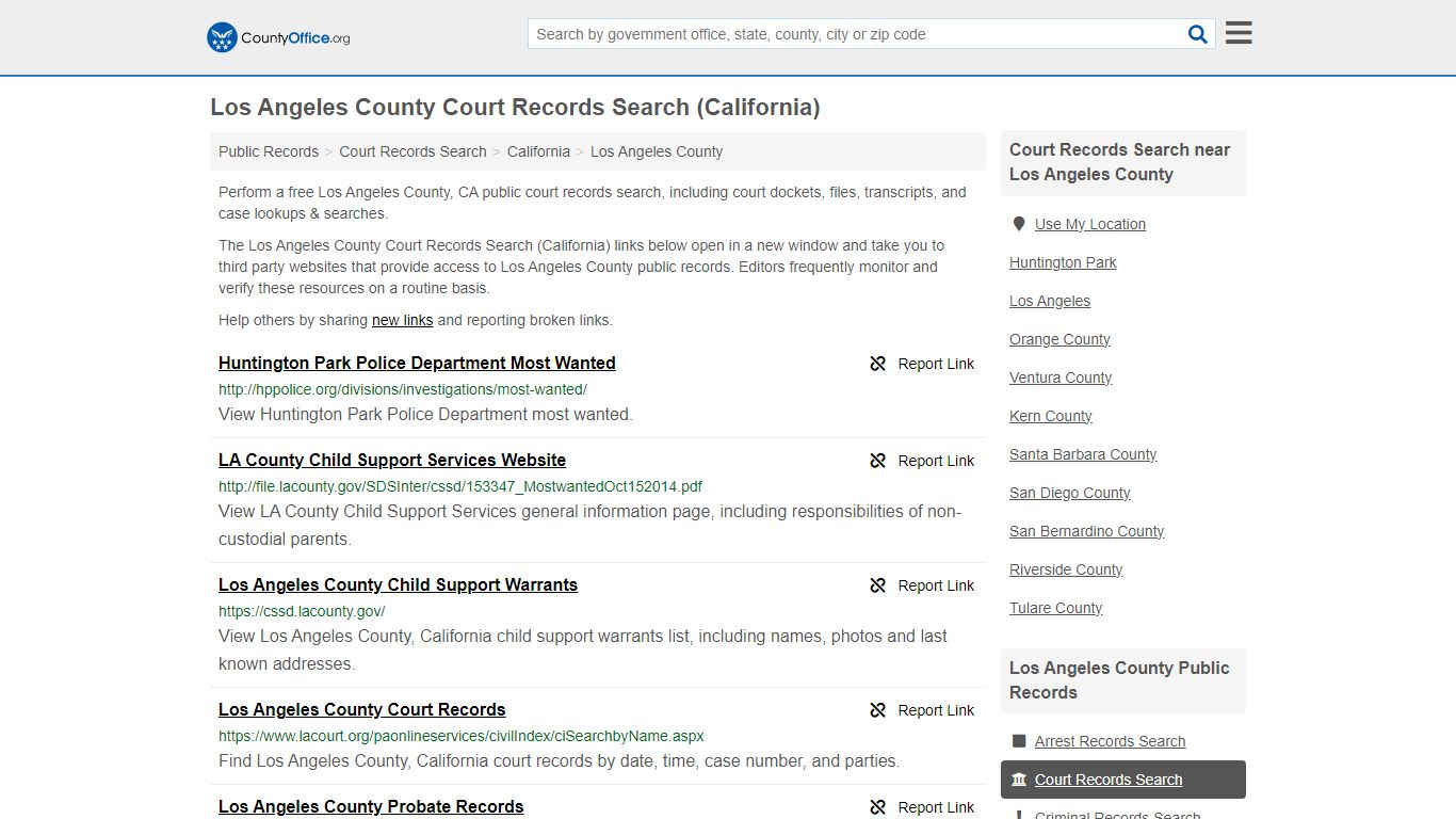 Los Angeles County Court Records Search (California) - County Office